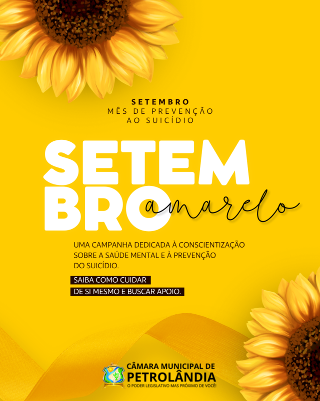 💛 Setembro Amarelo: Mês de Prevenção ao Suicídio 💛